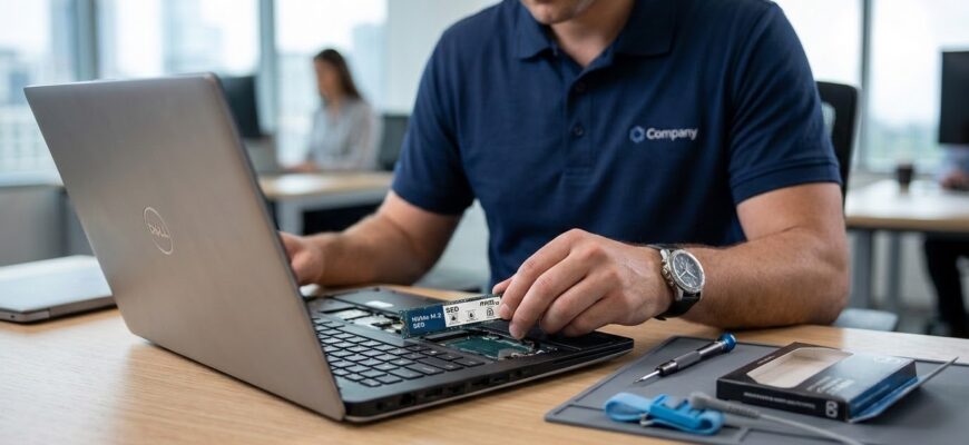 Как установить SSD с поддержкой оптического шифрования в бизнес-ноутбуке